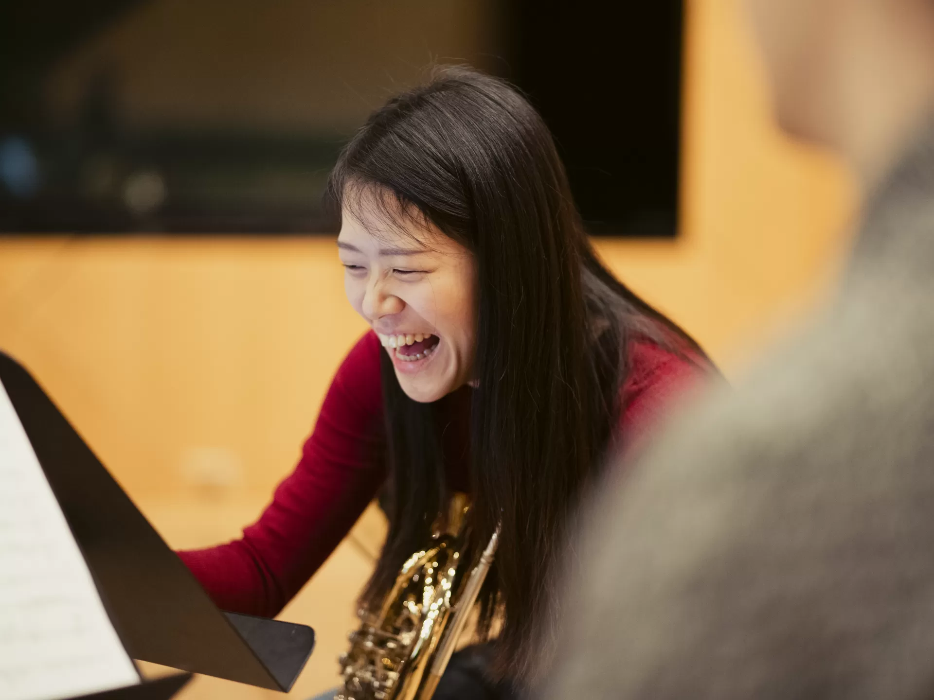 Hornistin beim Workshop Ferneyhough 2019