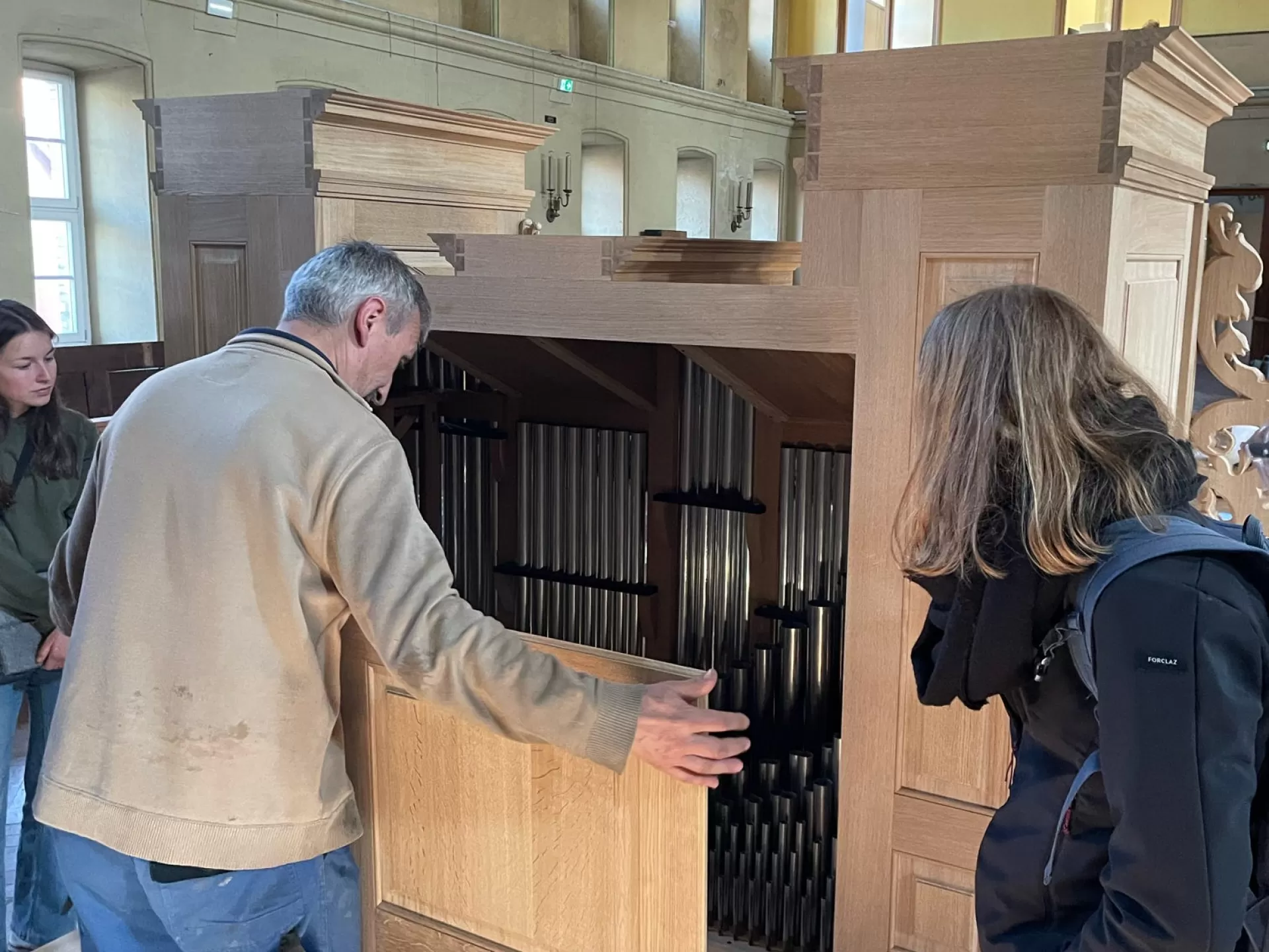 in der Orgelbauwerkstatt