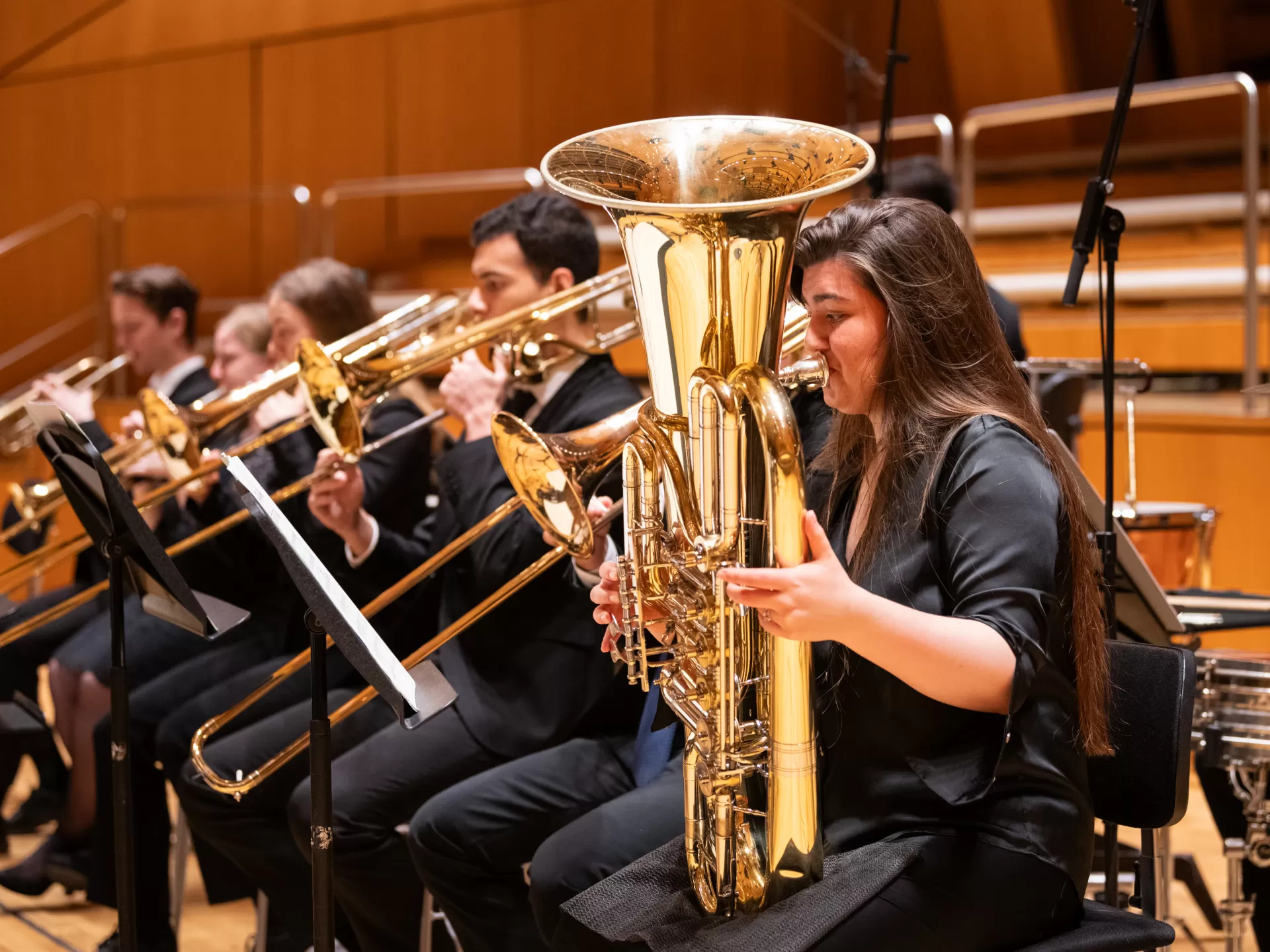 Blechbläser beim Orchesterkonzert im hr-Sendsaal