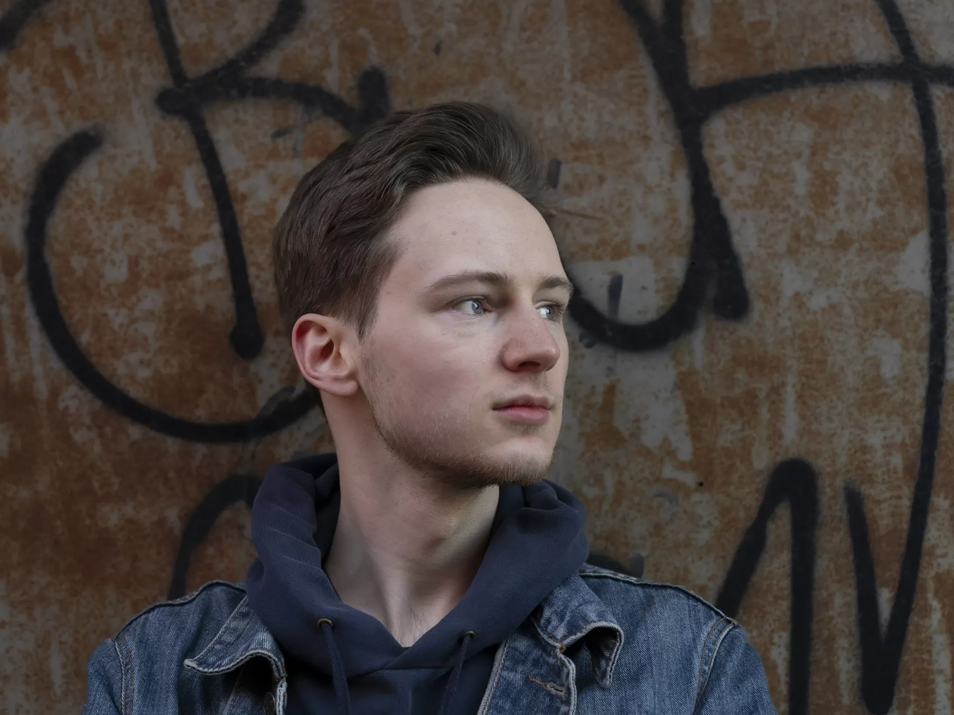 Seitliches Porträt von Friedrich Michael Brückner