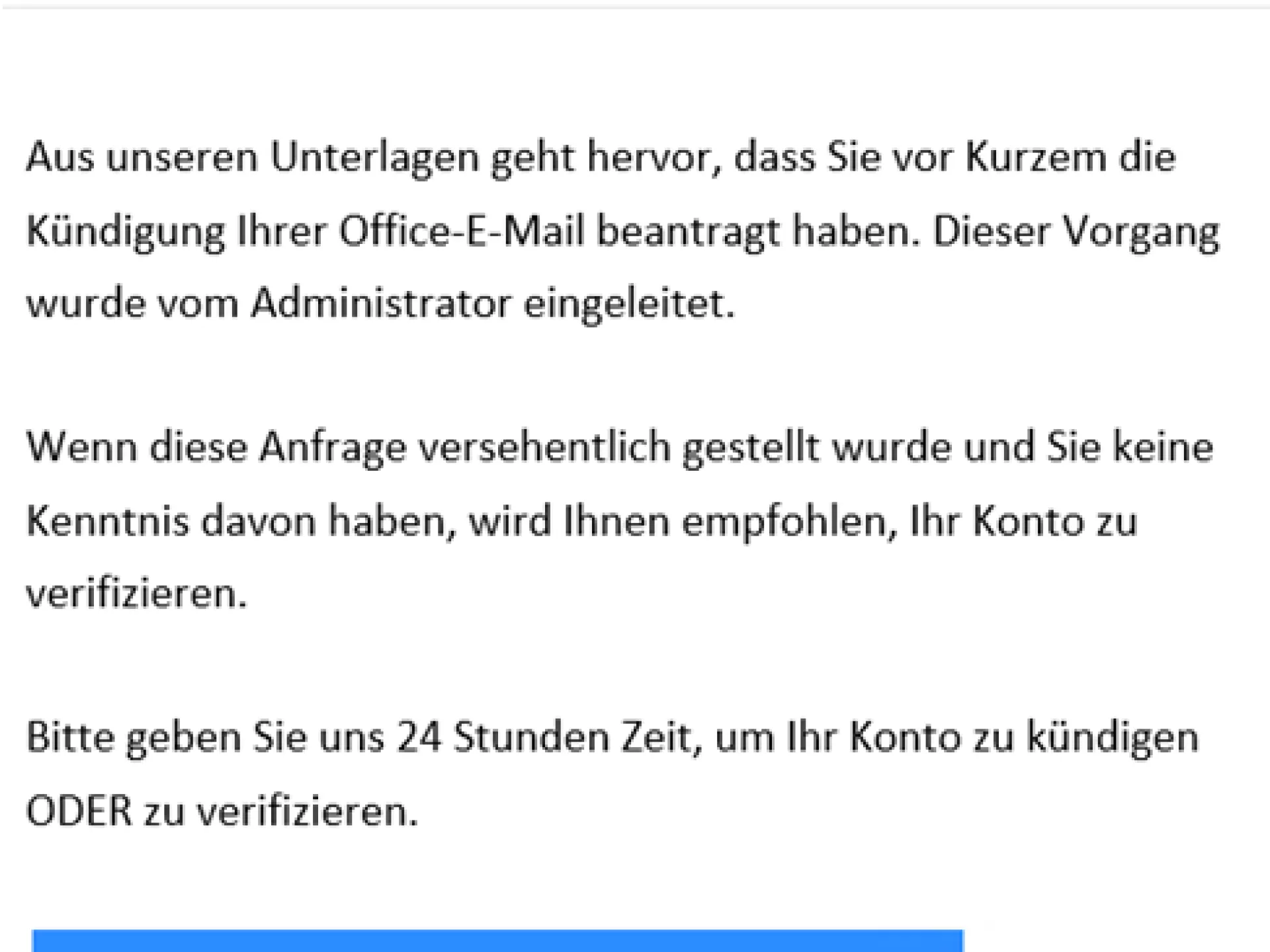 Screenshot der Phishing-Mail