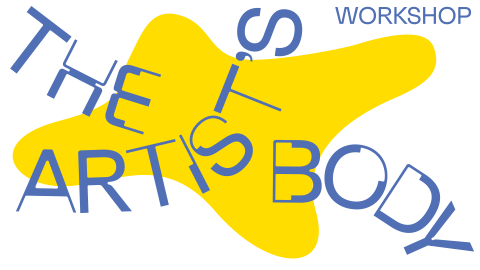 Gelbes Logo mit blauer Schrift THE ARTIST'S BODY Workshop