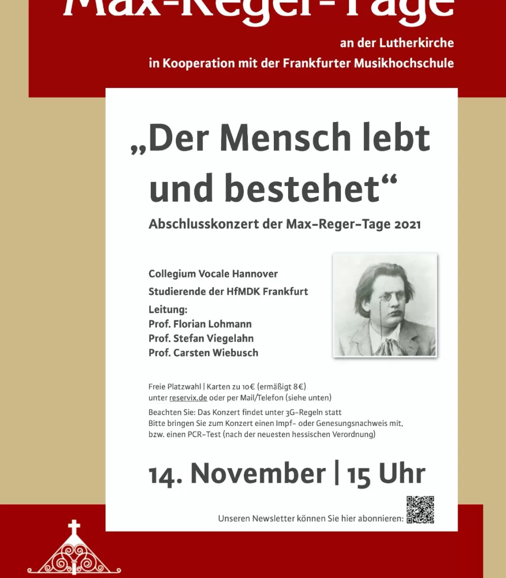 Plakat für das Abschlusskonzert der Max-Reger-Tage