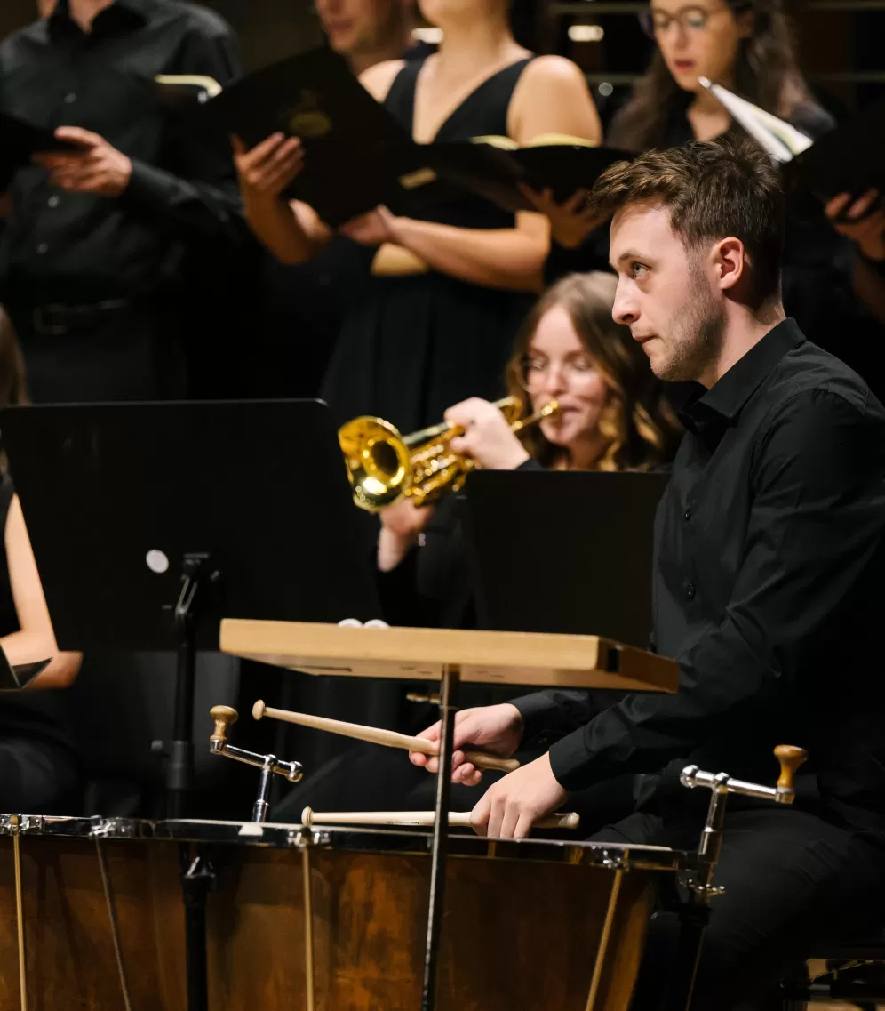 Ausschnitt aus dem Orchester beim gemeinsamen Konzert von Chor und Orchester