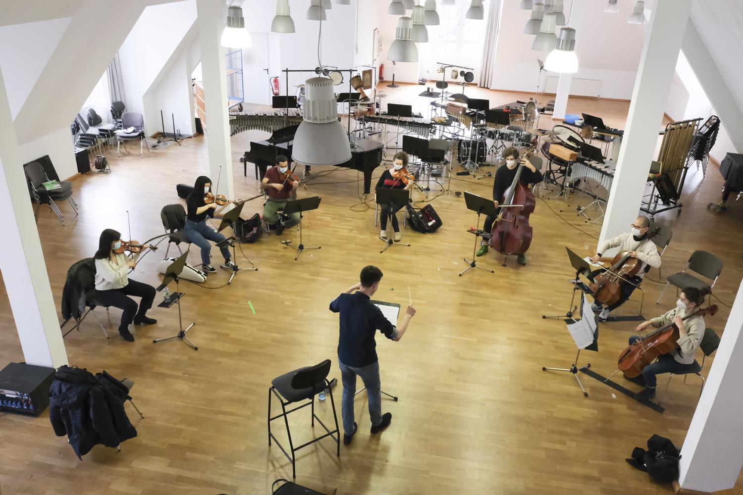 Probe des IEMA-Ensembles 2021 im Dachsaal in der Schwedlerstraße