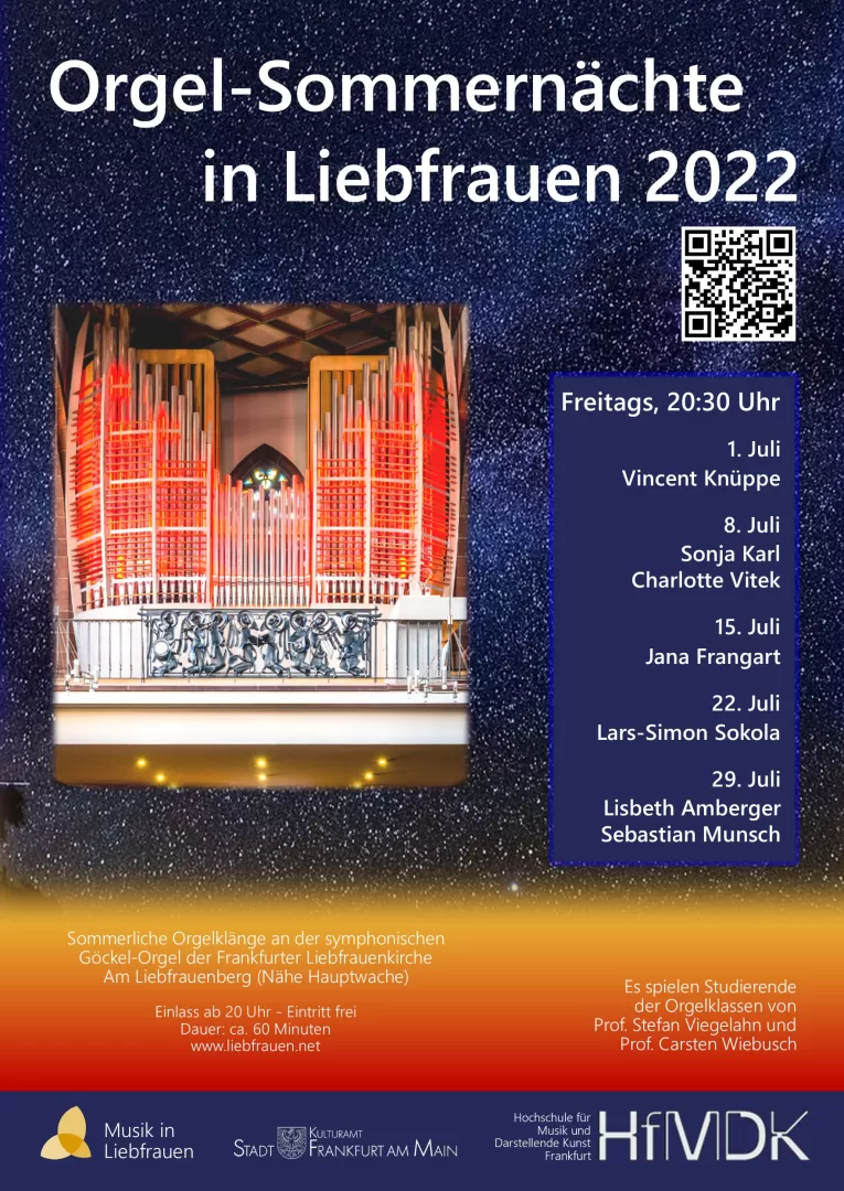 Plakat der Orgelsommernächte in Liebfrauen