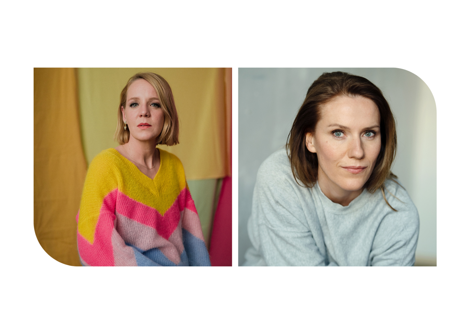 Portraits der Schauspielerinnen Katrin Wichmann und Bettina Lamprecht.