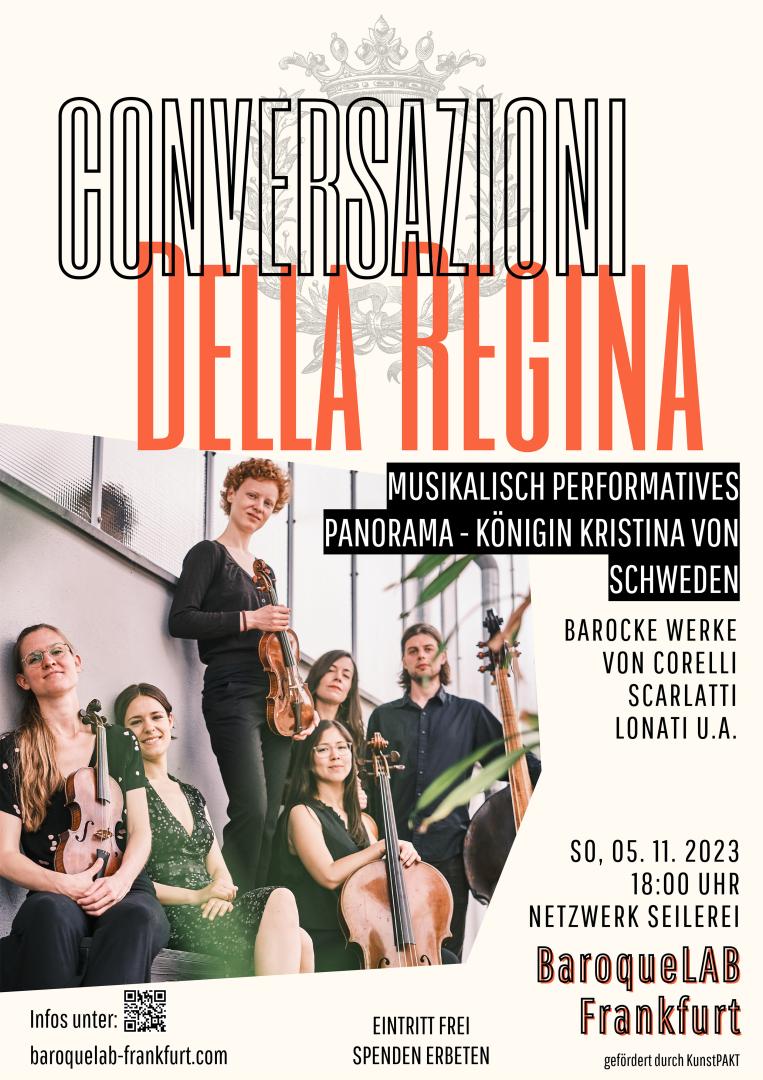 Plakat der Veranstaltung "Conversazione della Regina"