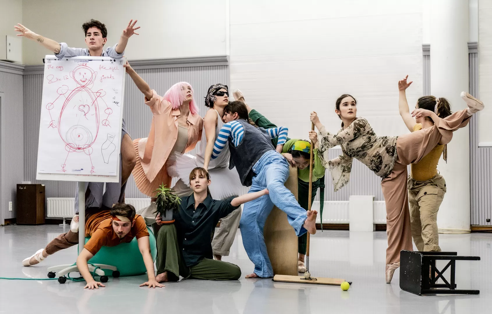 Studierende bei den Proben