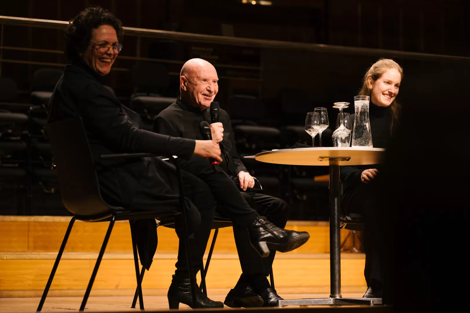 Prof. Tabea Zimmermann und Elisabeth Tzschentke im Gespräch mit Christoph Eschenbach