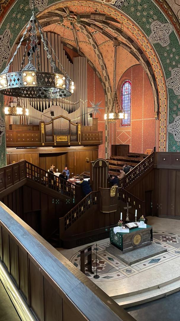 Blick auf die Walcker-Orgel der Lutherkirche Wiesbaden.