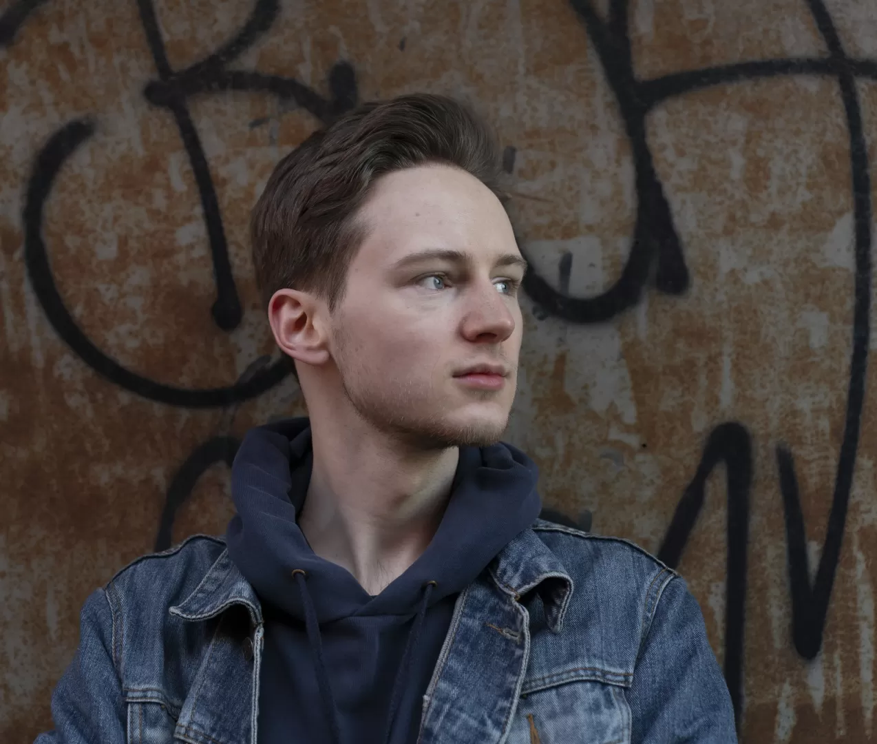 Seitliches Porträt von Friedrich Michael Brückner