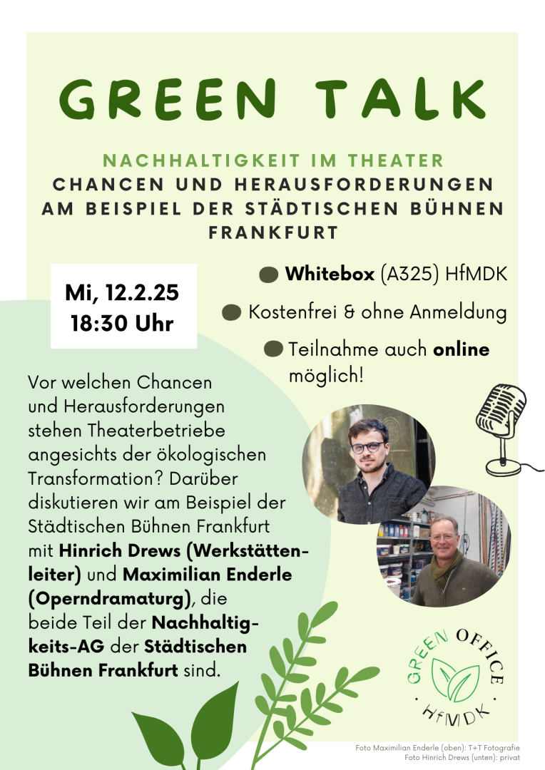 Green Talk Plakat (alle Infos auch im Text)