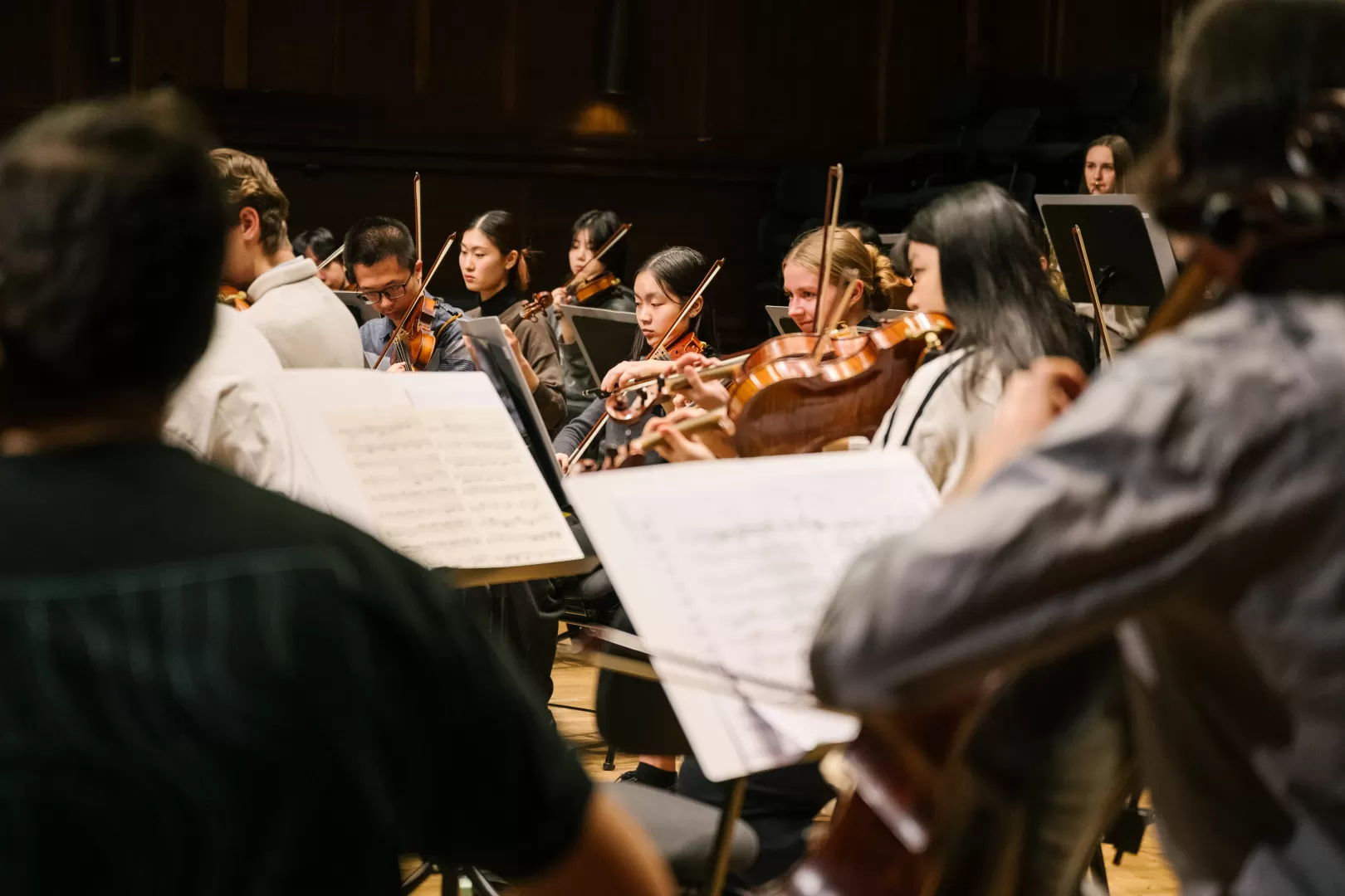 Blick in die Probe des HfMDK-Symphonieorchesters
