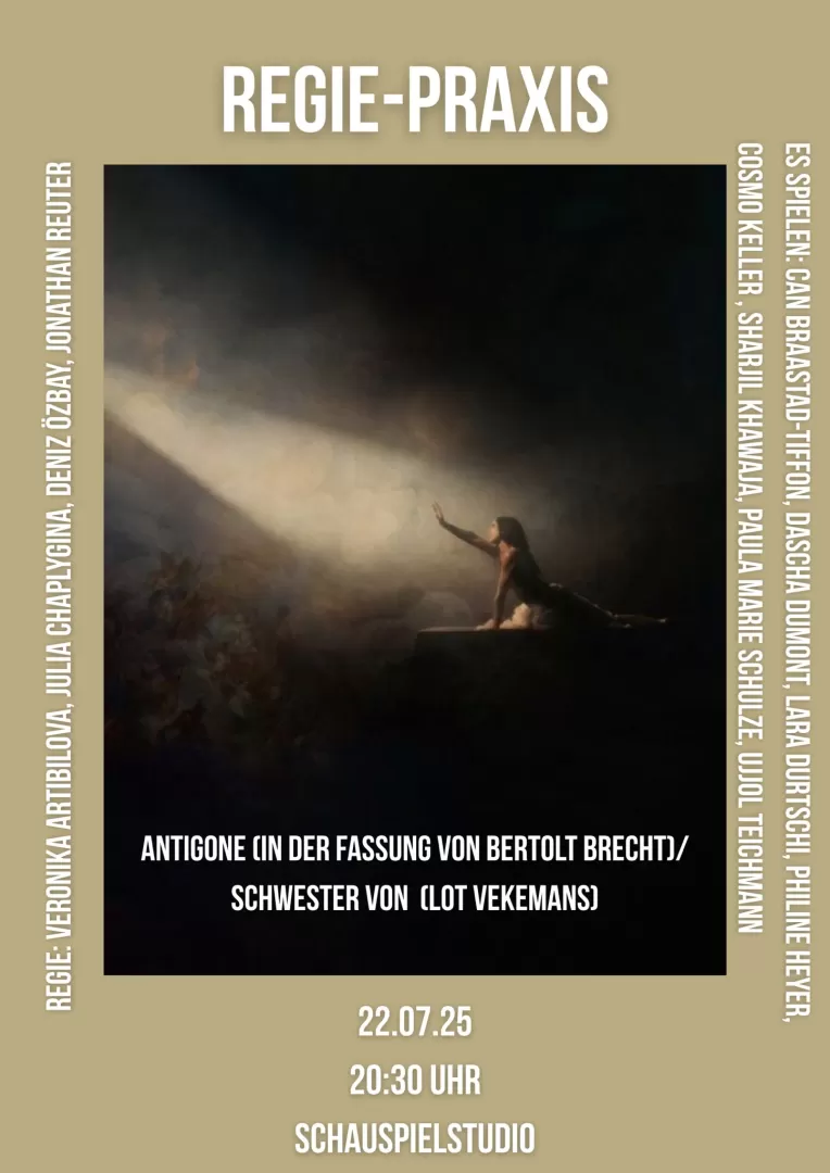 Plakat mit Gemälde der Antigone.