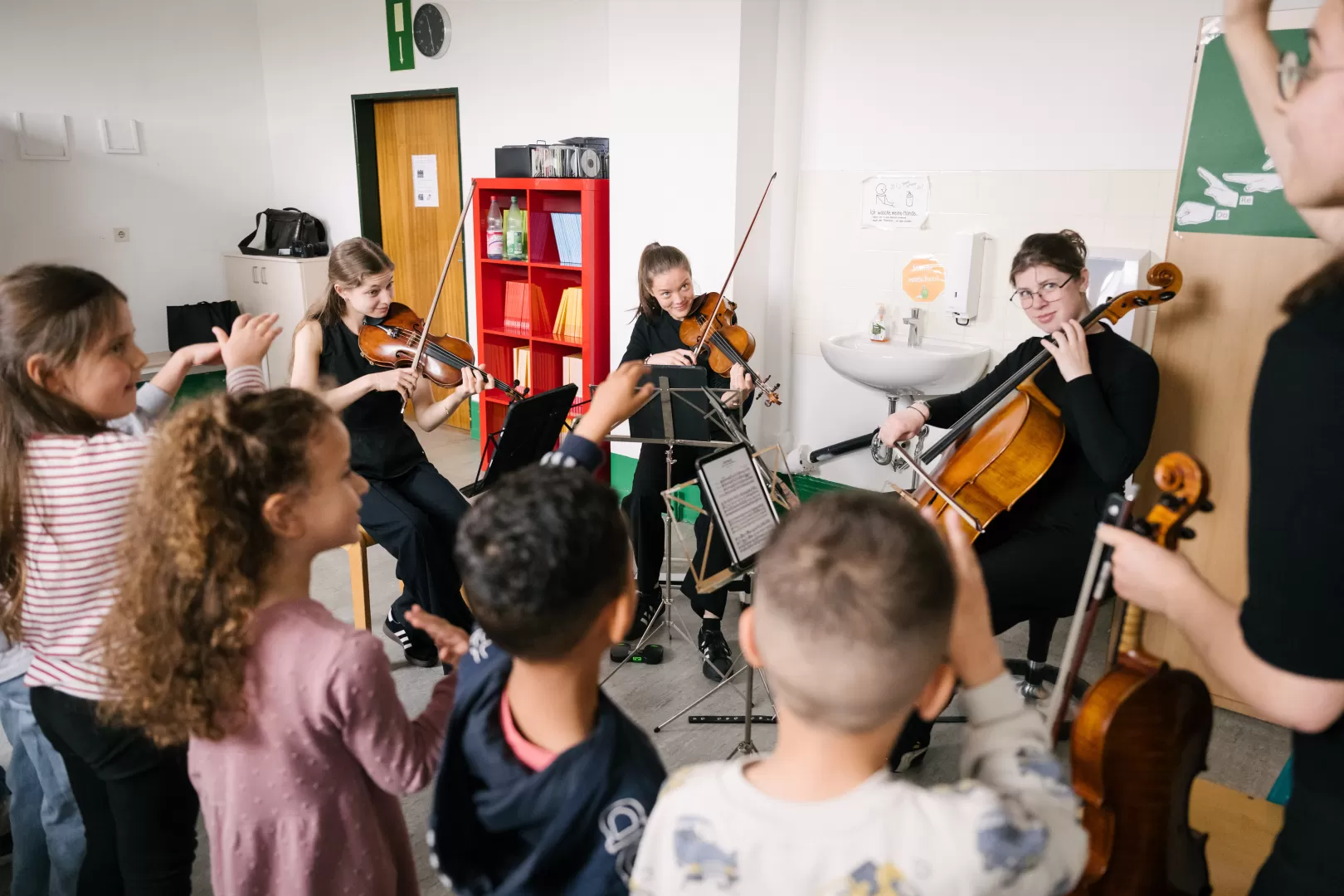 Schüler mit dem Kalliope Quartett