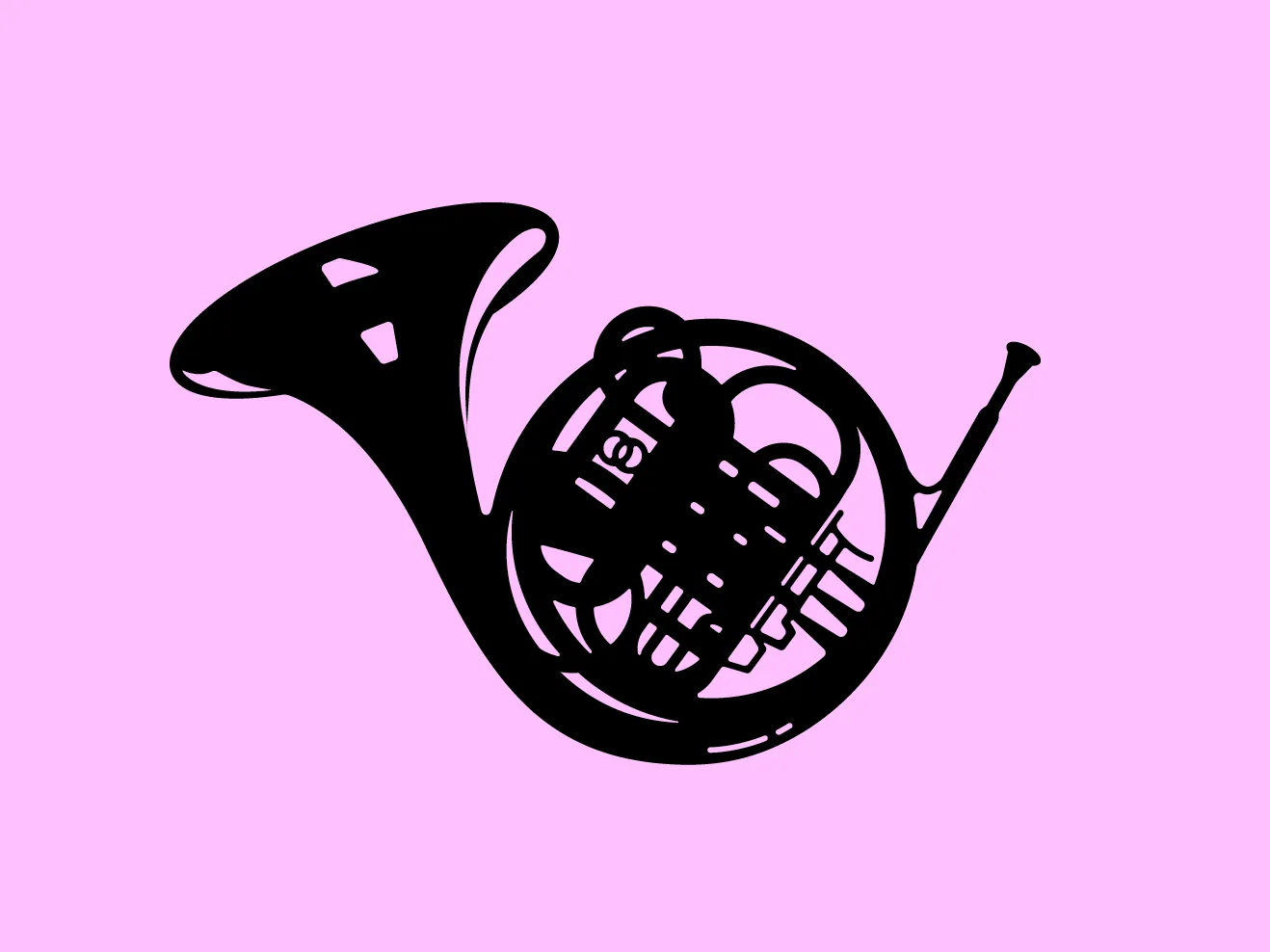 Schwarze Illustration eines Horns