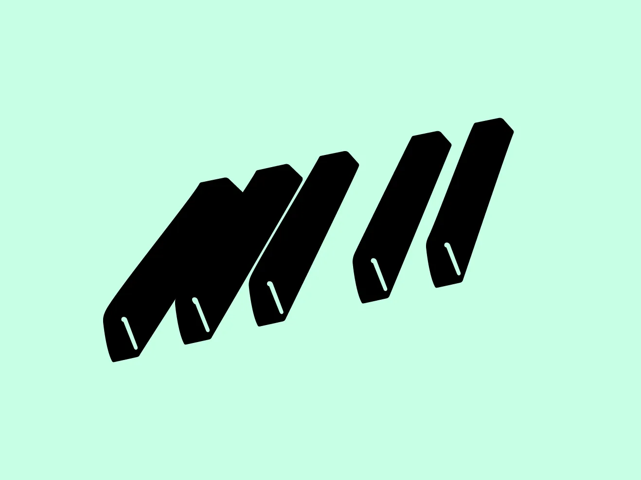 Schwarze Illustration von schwarzen Klaviertasten