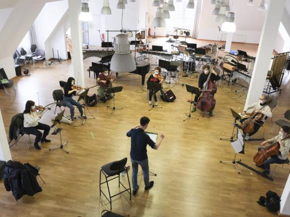 Probe des IEMA-Ensembles 2021 im Dachsaal in der Schwedlerstraße