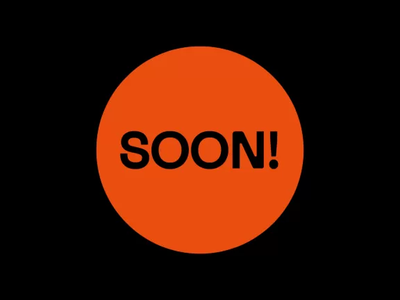 Animierte Grafik mit rotem Kreis auf schwarzem Grund, in dem wechselnd "Soon!" "Or now" steht.