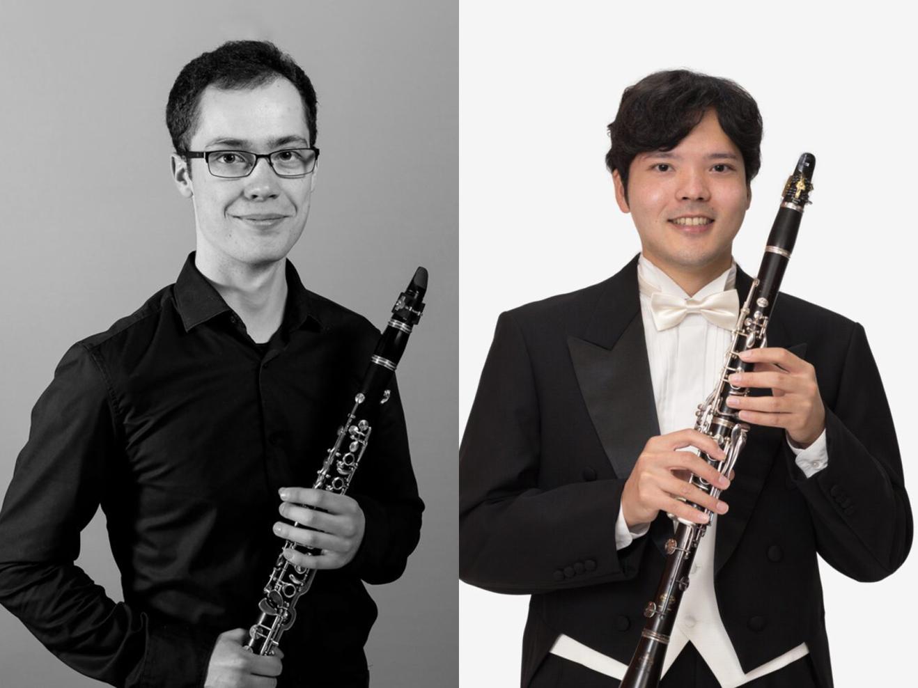 Porträtfotos von Bálint Gyimesi und Koichiro Une nebeneinander