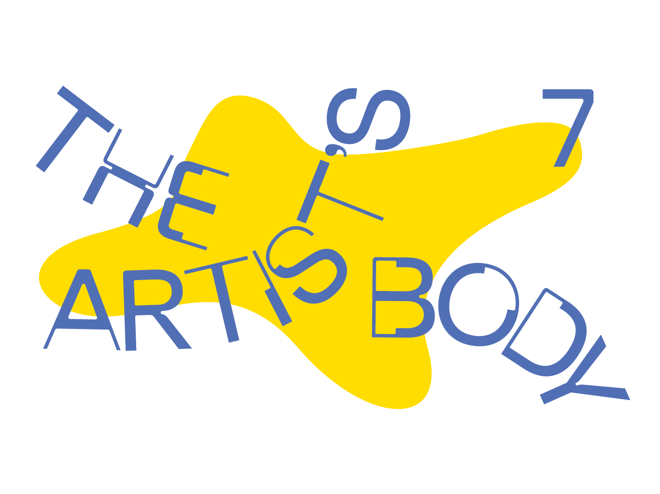 Schriftzug "The Artist's Body 7" auf gelbem Klecks