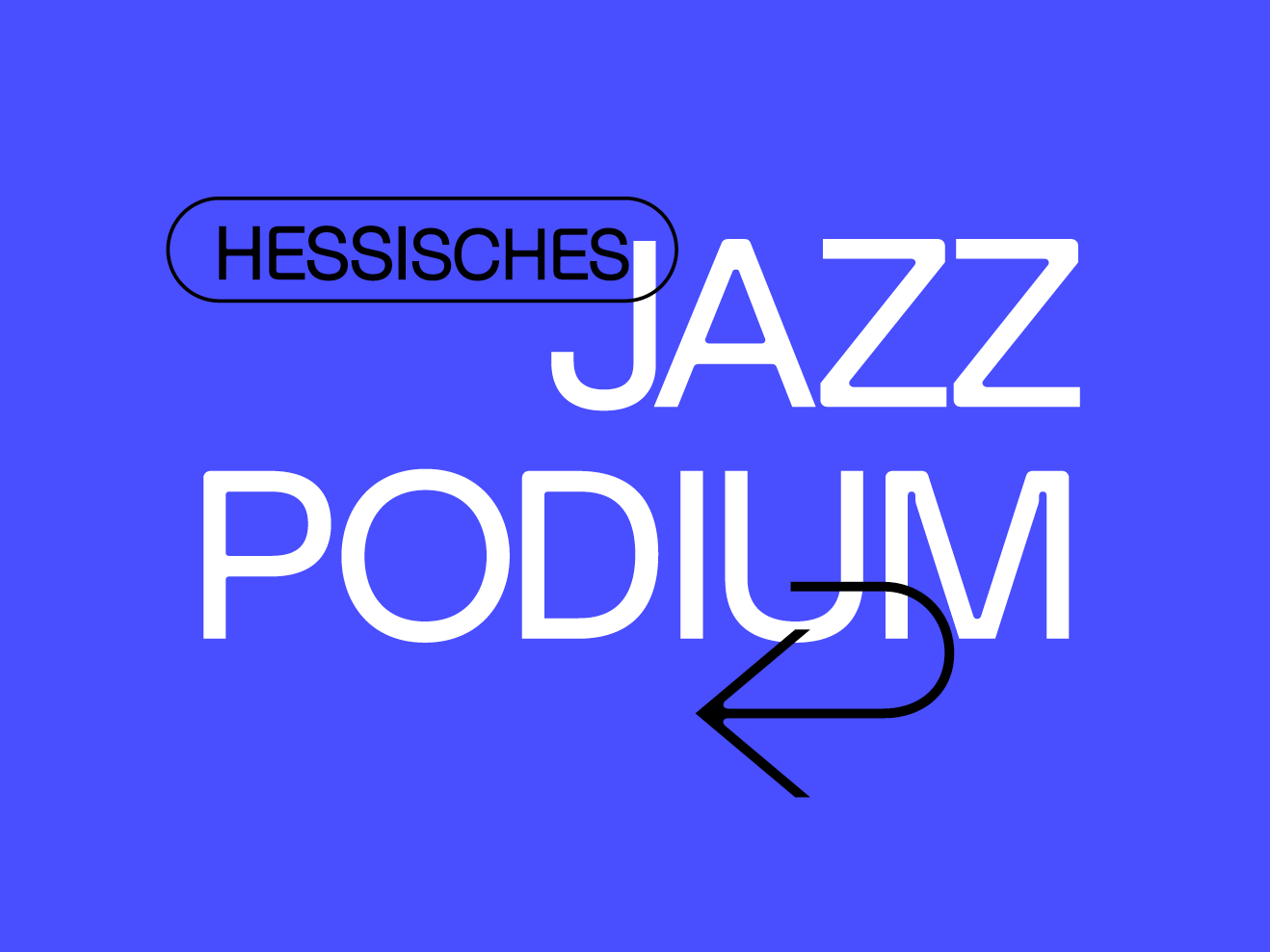 Grafik mit dem Text Hessisches Jazzpodium auf blauem Hintergrund