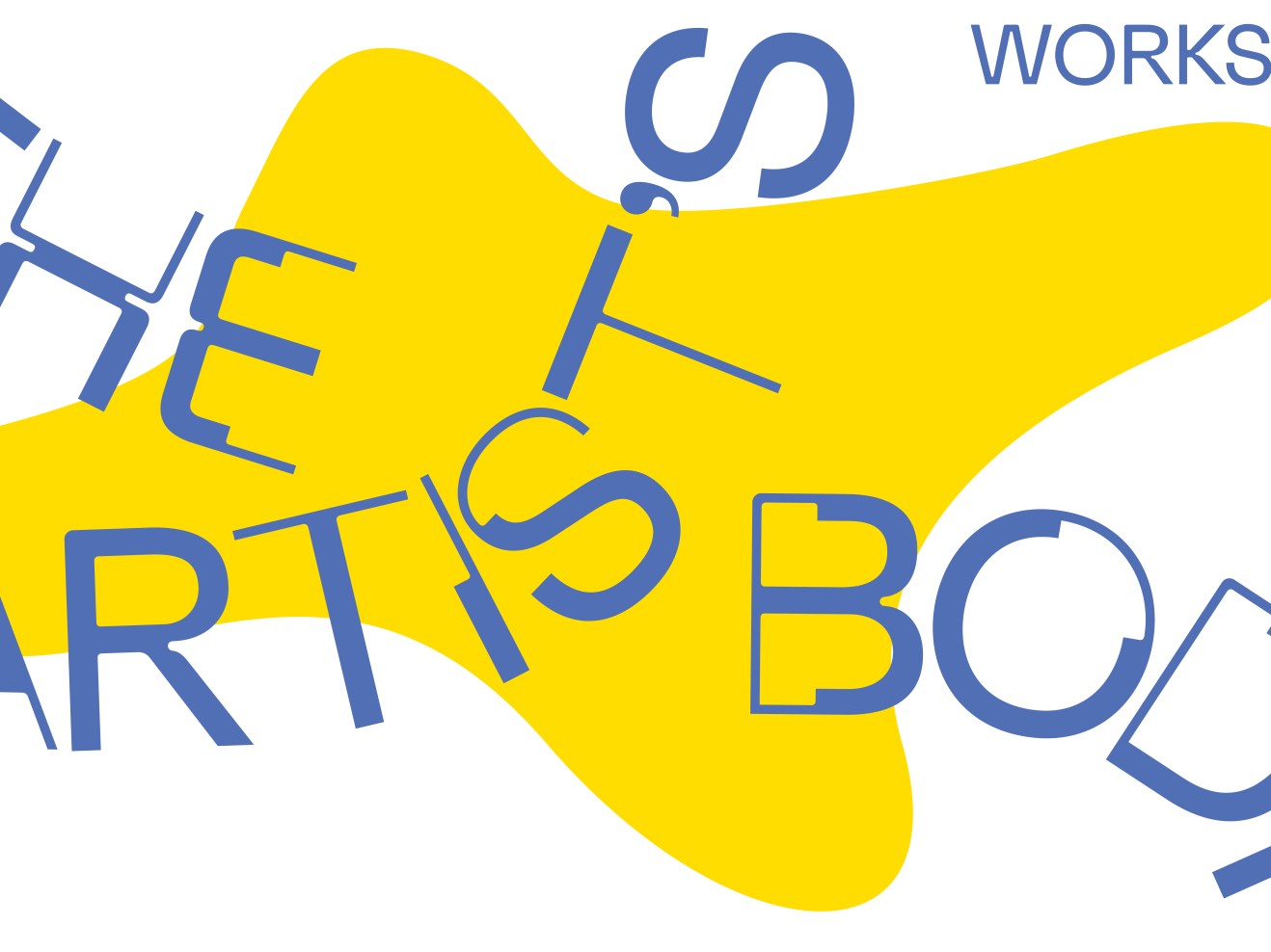 Gelbes Logo mit blauer Schrift THE ARTIST'S BODY Workshop
