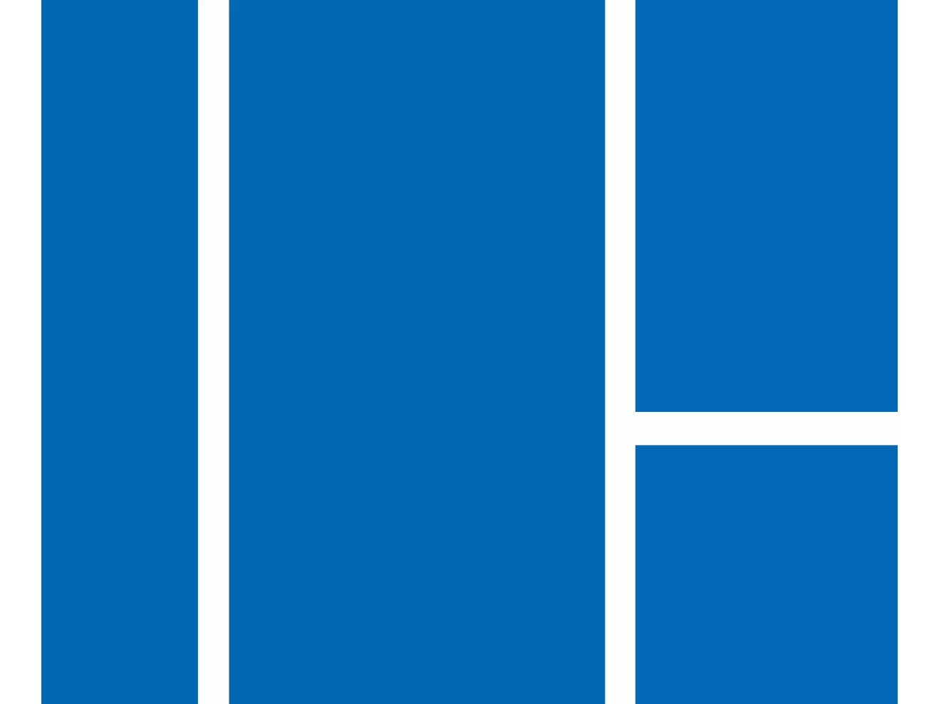 Blaue rechteckige Flächen mit weißen Linien, die an einen Tennisplatz erinnern