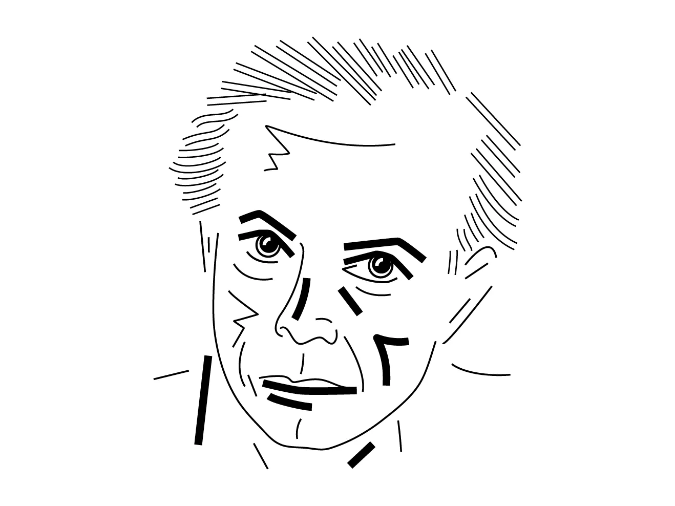 Illustration von Bela Bartoks Gesicht