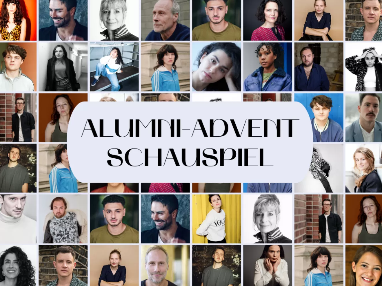 Fotoübersicht mit Portraits der am Alumni-Advent teilnehmenden Personen.