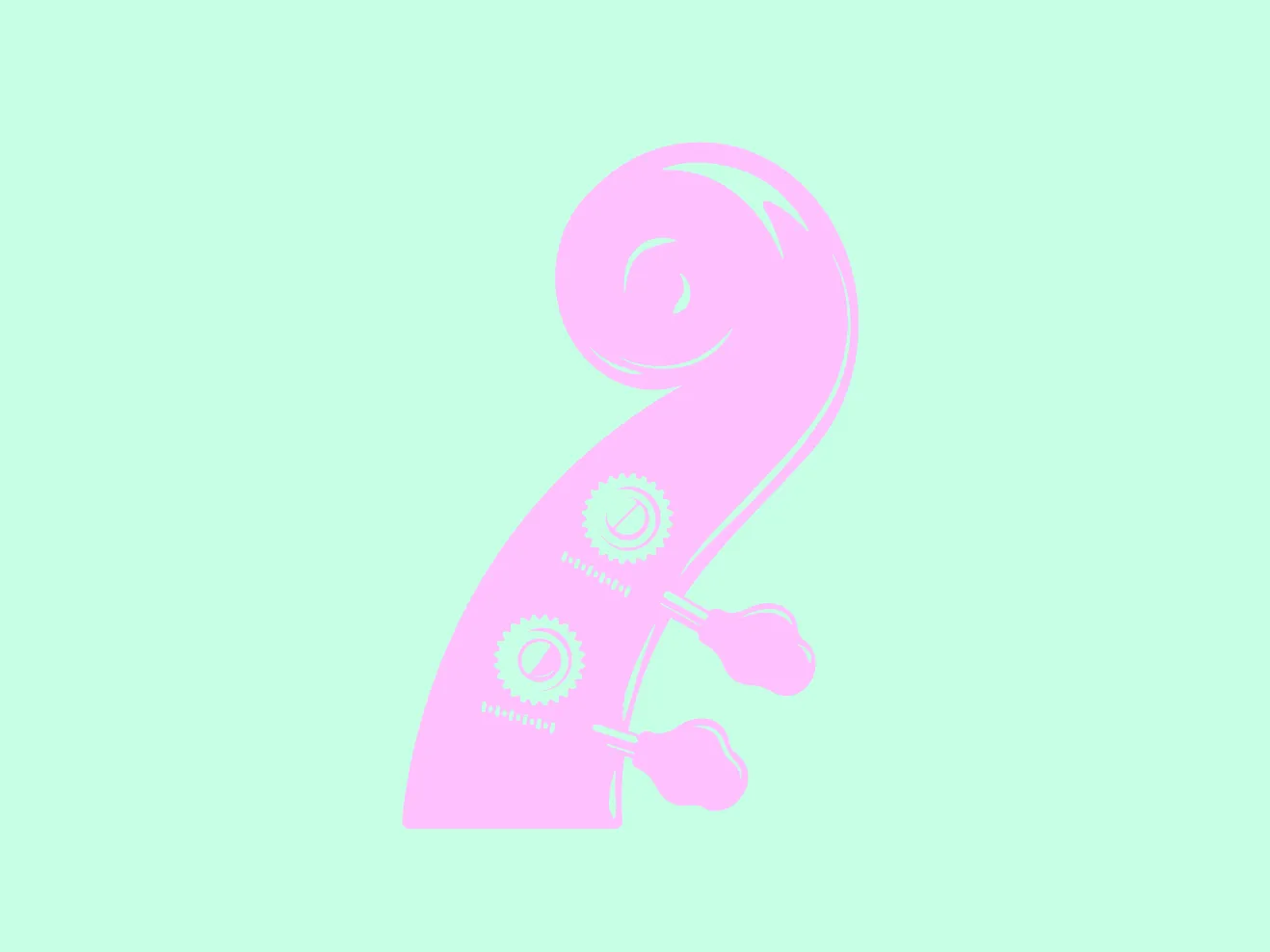 Pinke Illustration eines Teils eines Streichinstruments